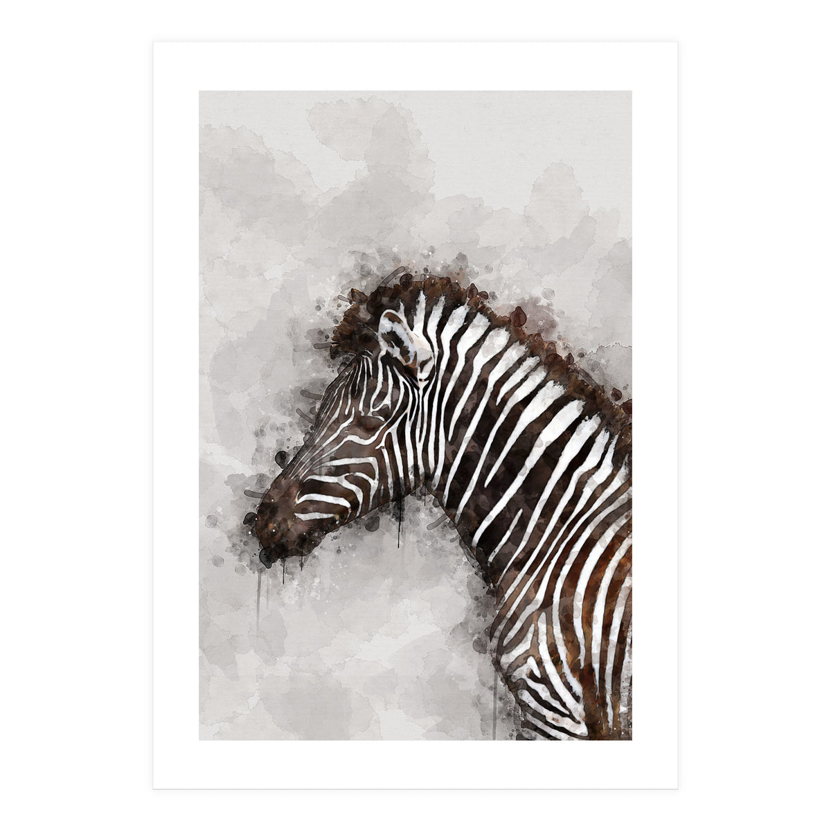 Zebra Watercolor (Print Only)