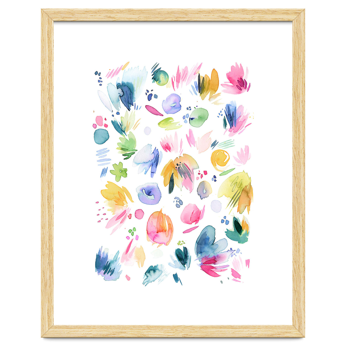 Abstract Watercolor Summer Flowers I