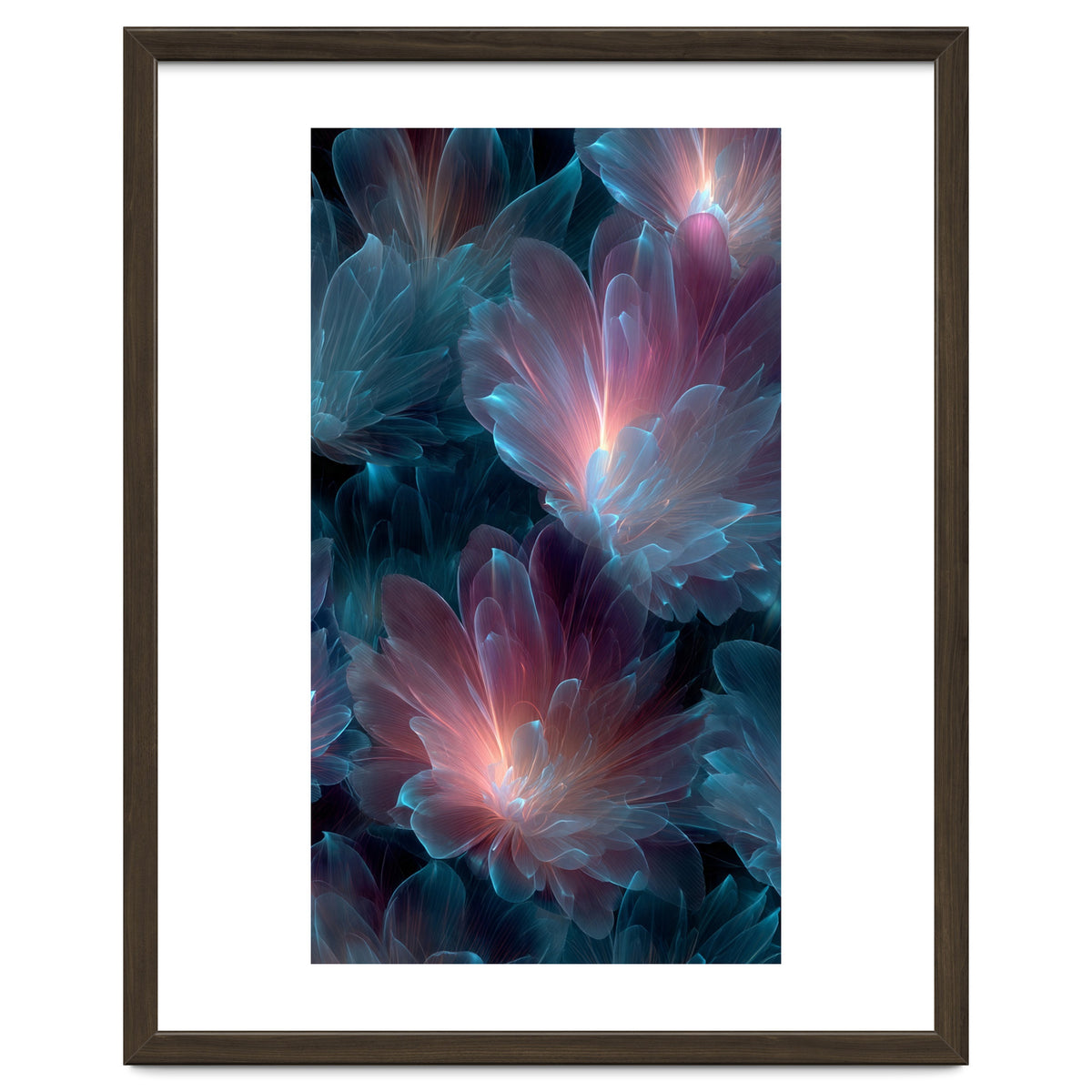 Luminous Bioluminescent Floral Abstract
