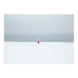 A walking woman in the winter snow beach (Print Only) thumbnail