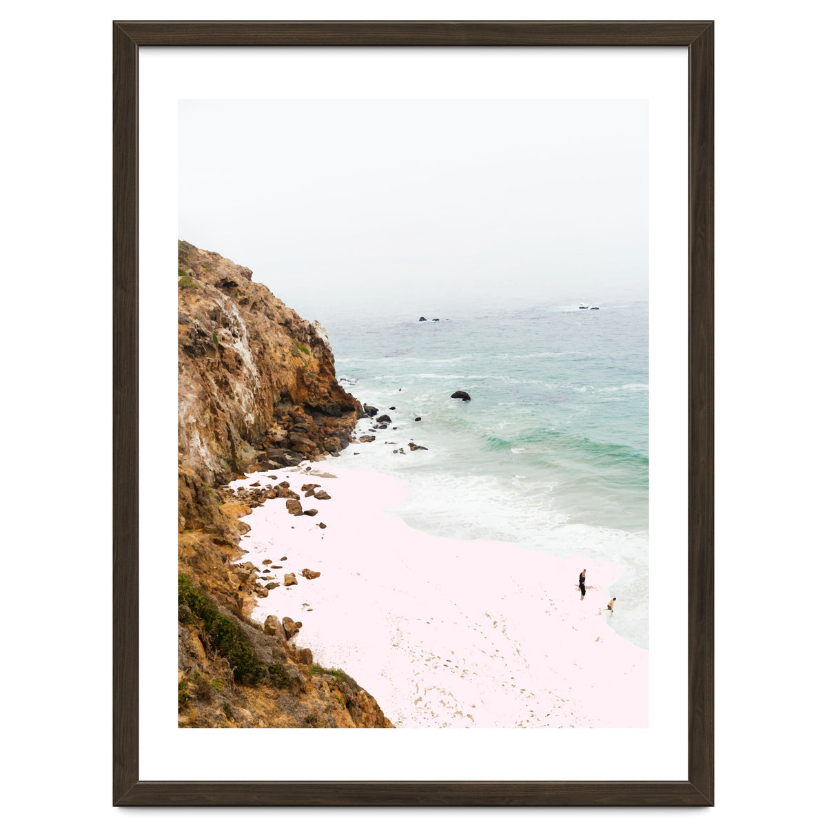 Pink Trails, Beach Tropical Travel Ocean Pastel Digital Art, Photography Sea Scenic Nature Landscape