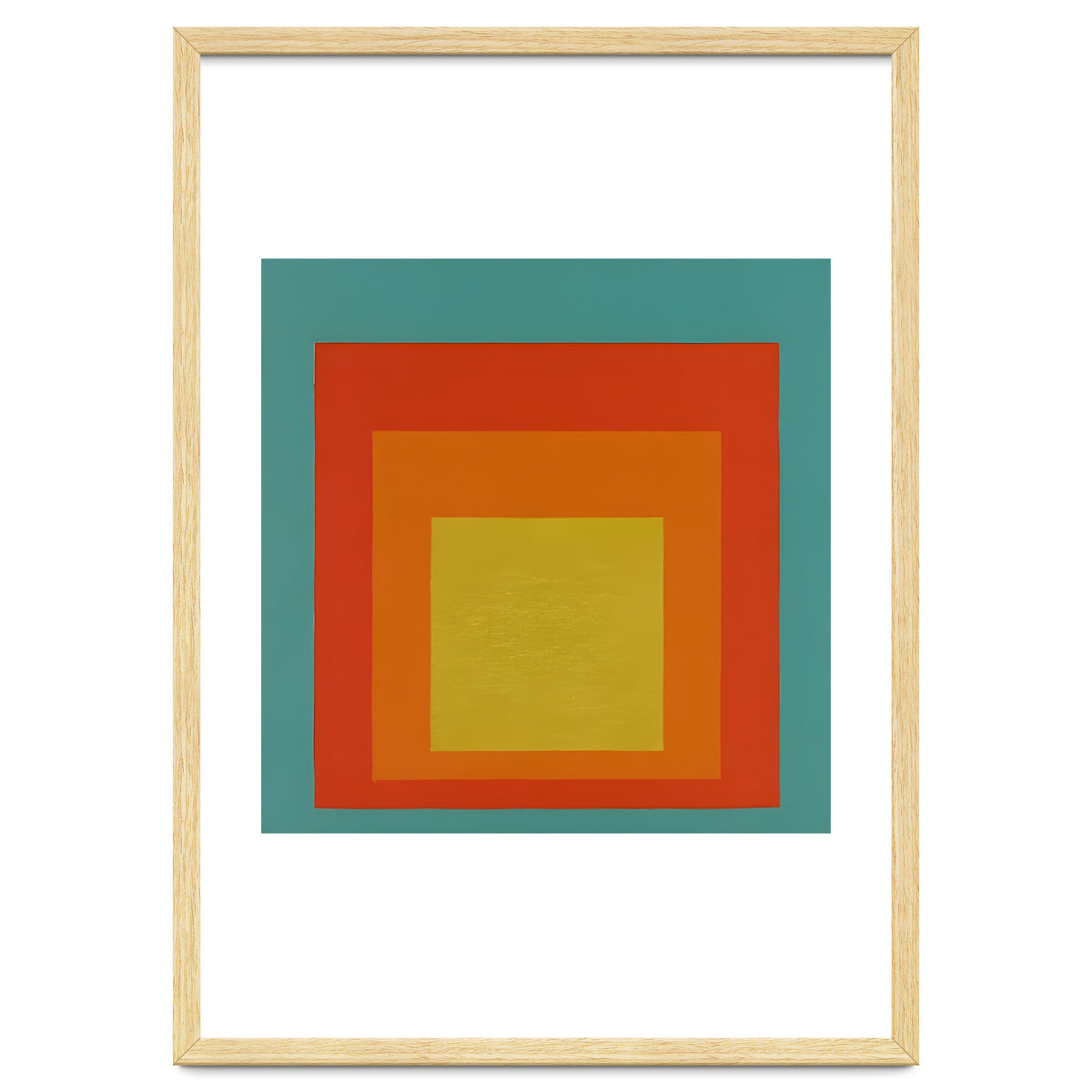 JOSEF ALBERS - HOMAGE TO THE SQUARE GREEN RED YELLOW ORANGE