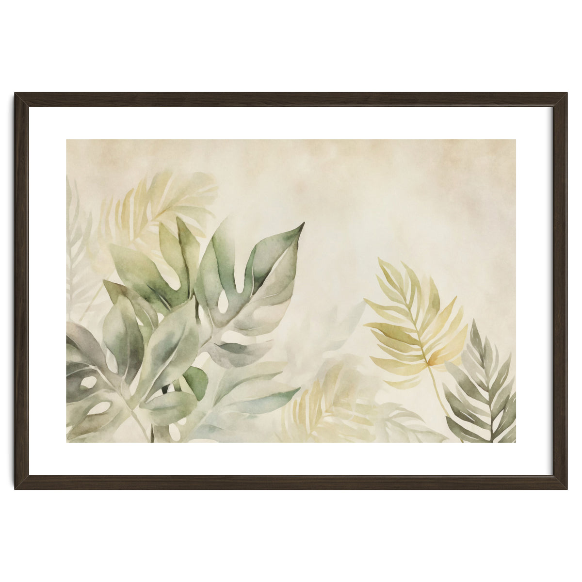 Gentle Leaf Tropical Whispers Watercolor Green