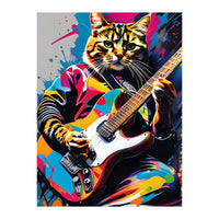 Cat Plays The Guitar, Graffiti (Print Only)