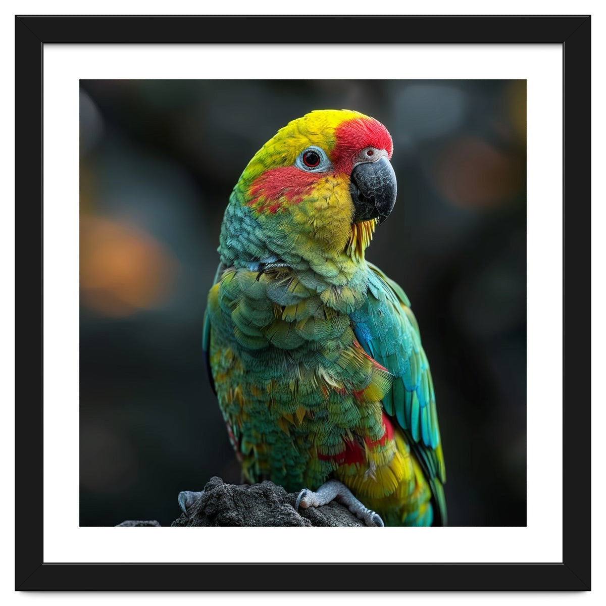 Vibrant Amazon Parrot Perched On A Branch