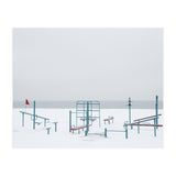 Playground in the winter snow beach (Print Only) thumbnail