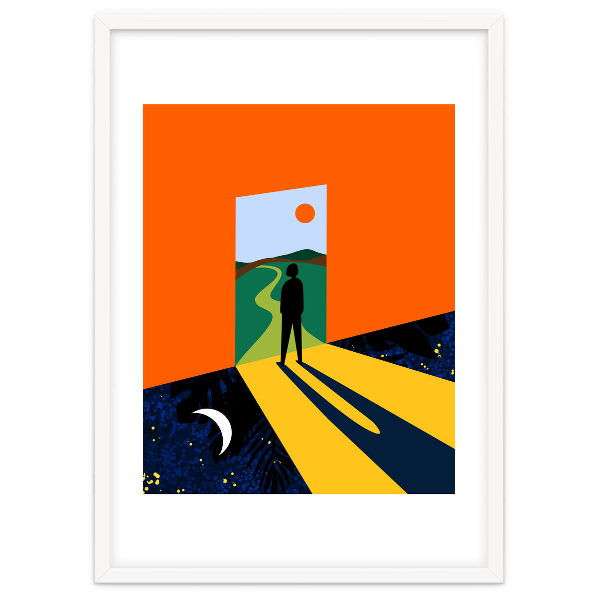 The Path Ahead, Abstract Concept Positivity Growth Mindset People, Eclectic Inspire Bohemian Contemporary Modern Pop Art