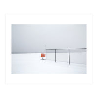Detour sign in the snow beach (Print Only)