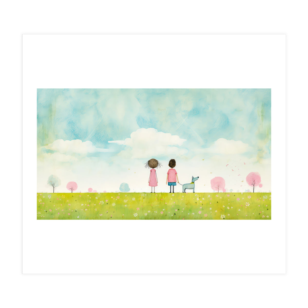 Cute Girl And Boy  (Print Only)