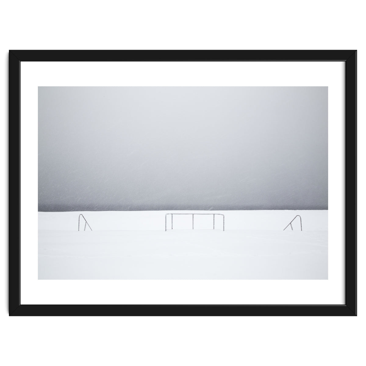 Stair railing covered by snow