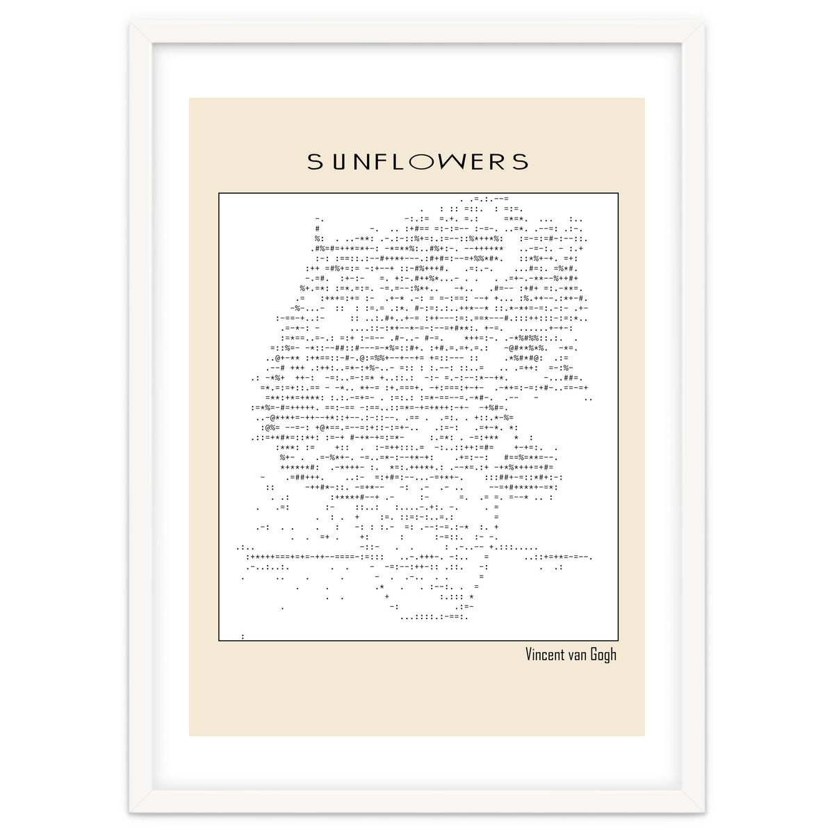 Sunflowers – Vincent van Gogh (1888) (ascii art)