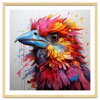 Vibrant Abstract Bird Portrait Watercolor Splash