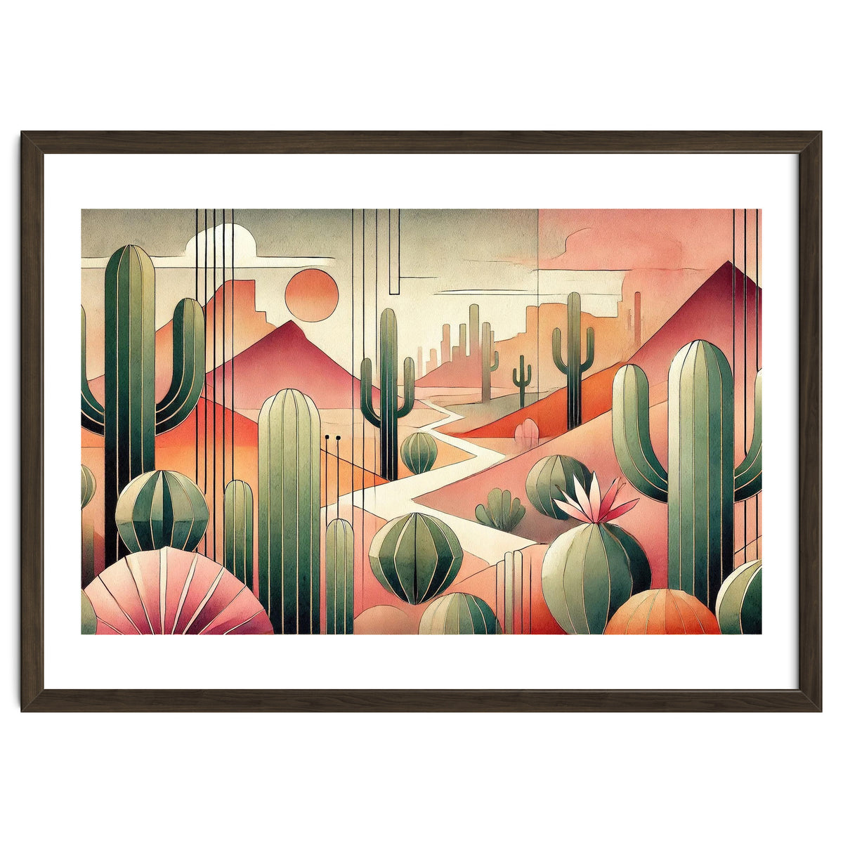 Art Deco Desert Cacti