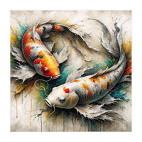 Watercolor Koi Fish Pair (Print Only)