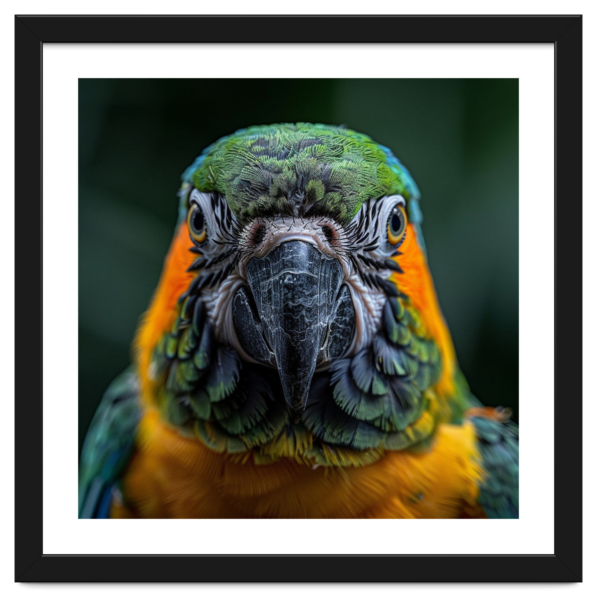 Blue And Gold Macaw Face Focused Portrait