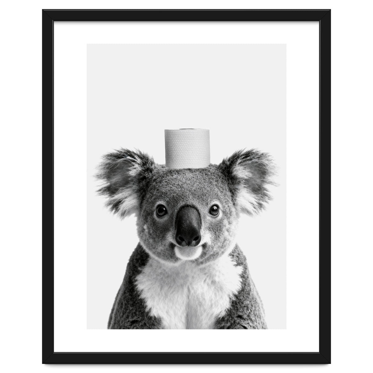 Koala, Toilet Paper Crown, Cute Animal Bathroom Art