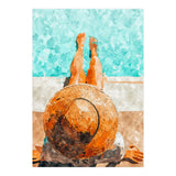 By The Pool All Day, Summer Travel Woman Swimming, Tropical Fashion Bohemian Painting (Print Only) thumbnail