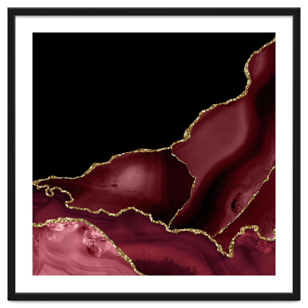 Burgundy & Gold Agate Texture 03