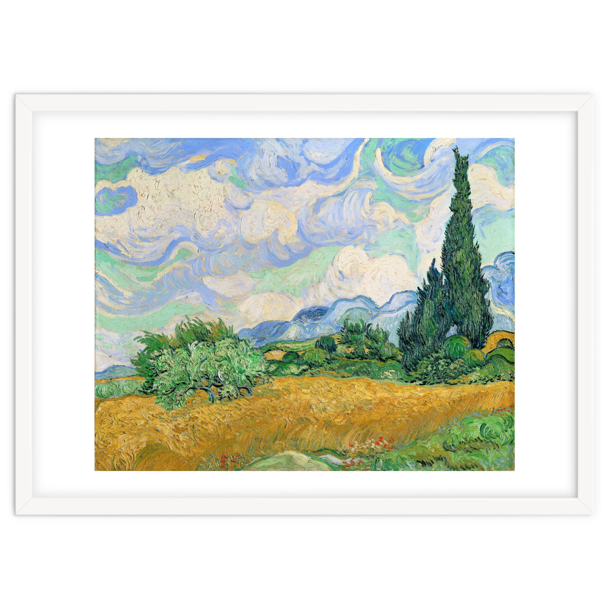 Wheat Field with Cypresses.