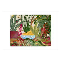 Tropical Table of Lemons still life expressionism oil (Print Only)