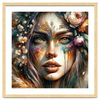 Floral Forest Druid Woman Portrait