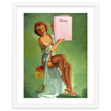 Pinup Girl Posing With Her Big Diary Book thumbnail