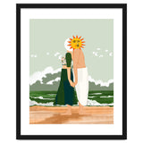 Celestial Union, Sun & Moon Love Couple, Ocean Sea Beach Landscape Nature, Summer Bohemian People thumbnail