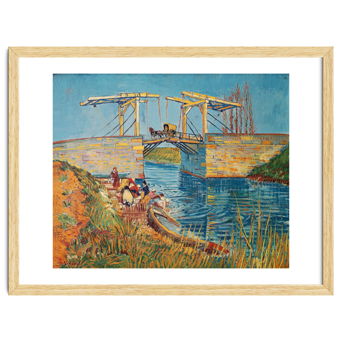 Drawbridge at Arles with a group of washerwomen (pont de Langlois, Arles, France).