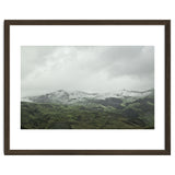 Snow-covered green mountains - Iceland thumbnail