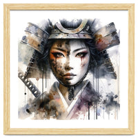 Ink Veil Asian Warrior Woman Portrait
