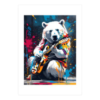 Polar Bear Playing Guitar, Graffiti (Print Only)