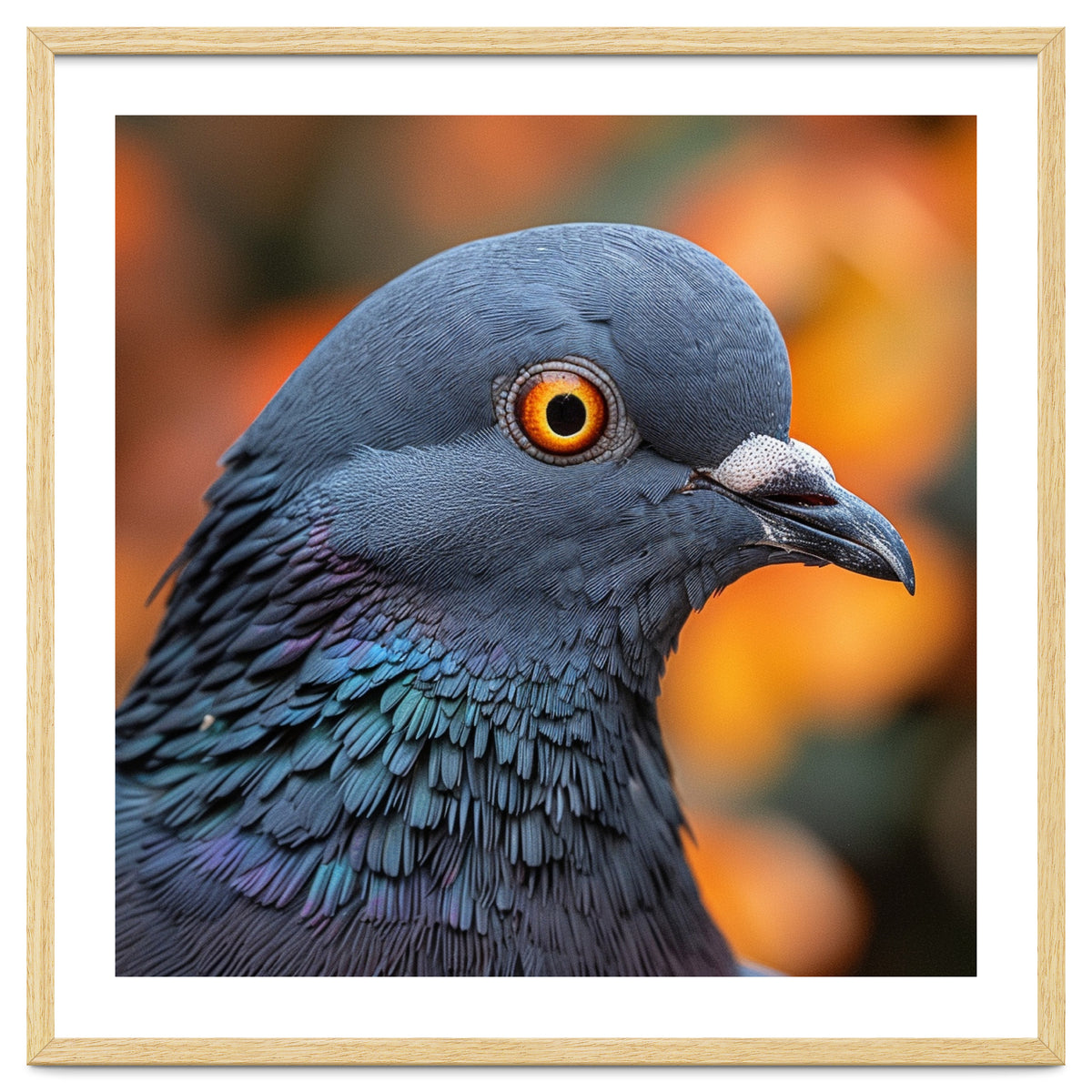 Close Up Of A Pigeon's Head And Neck