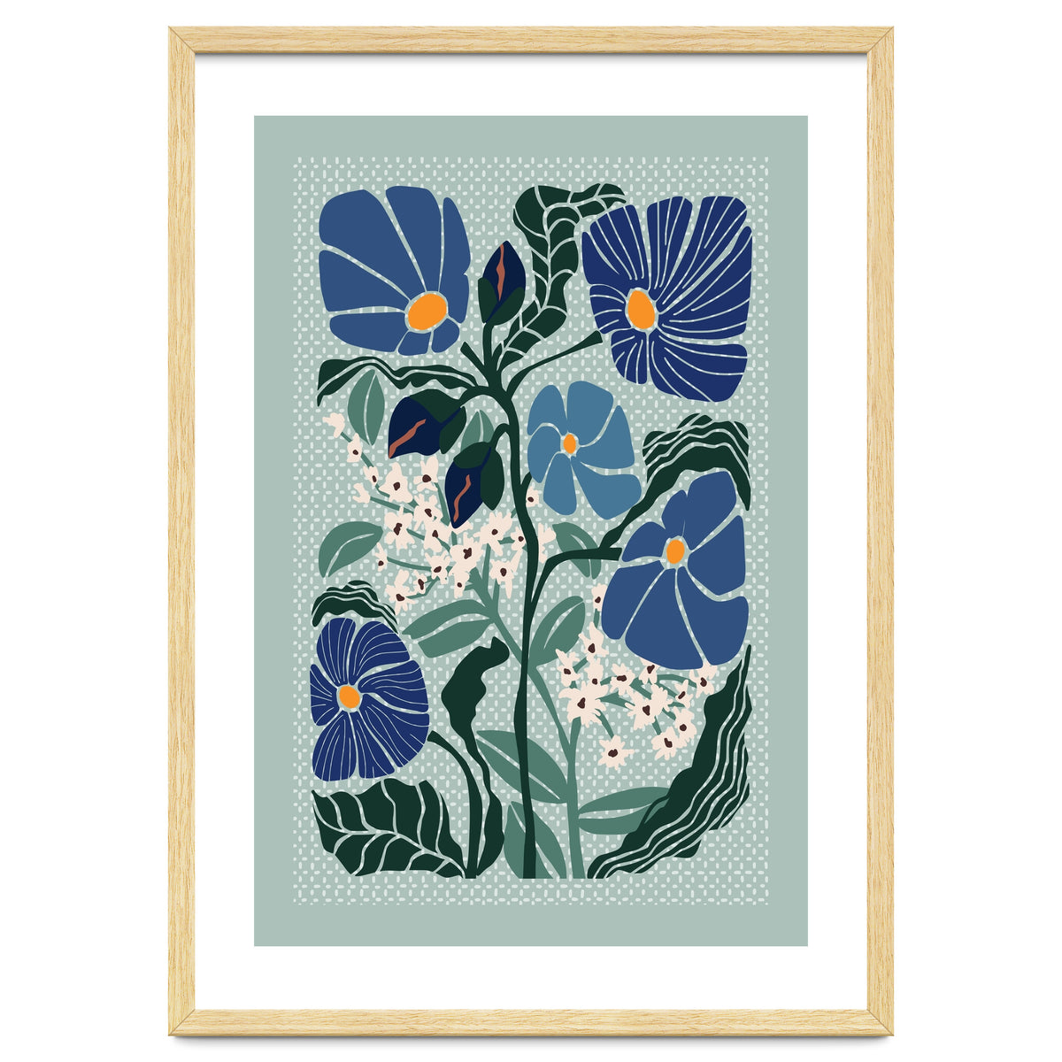 Klimt Flowers Light Blue