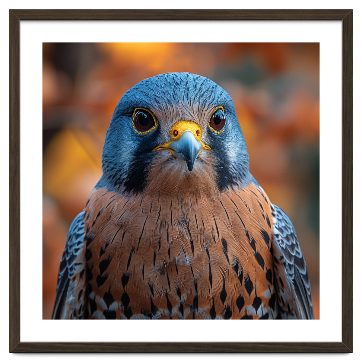 Close Up Of A Kestrel Bird Of Prey Portrait