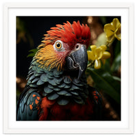 Vibrant Macaw Parrot With Red And Yellow