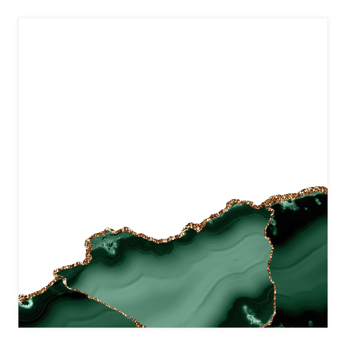 Emerald & Gold Agate Texture 10 (Print Only)