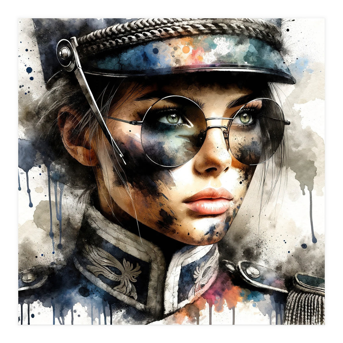 Watercolor Napoleonic Soldier Woman #5 (Print Only)