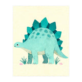 Teal Stegosaurus Watercolor Art, Cute Dinosaur Nursery Print, Whimsical Dino Illustration (Print Only) thumbnail