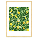 Lemonade Garden, Green Fresh Lemon Botanical Illustration, Vibrant Summer Tropical Fruit Nature thumbnail