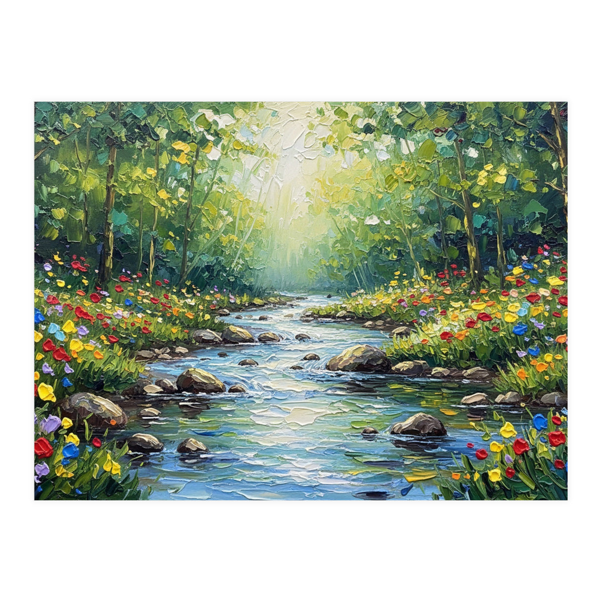 Sunlit Forest Stream (Print Only)