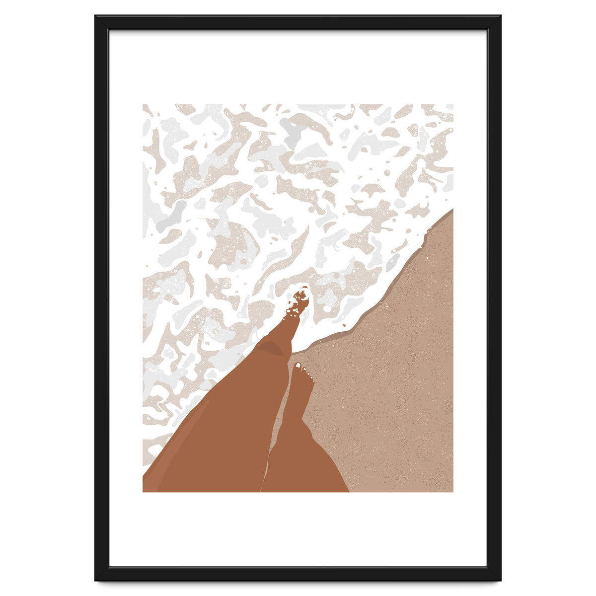 Shorelines, Girl On Ocean Beach, Sea Nature Landscape Travel Summer, Bohemian Black Woman Sand Waves Self Care