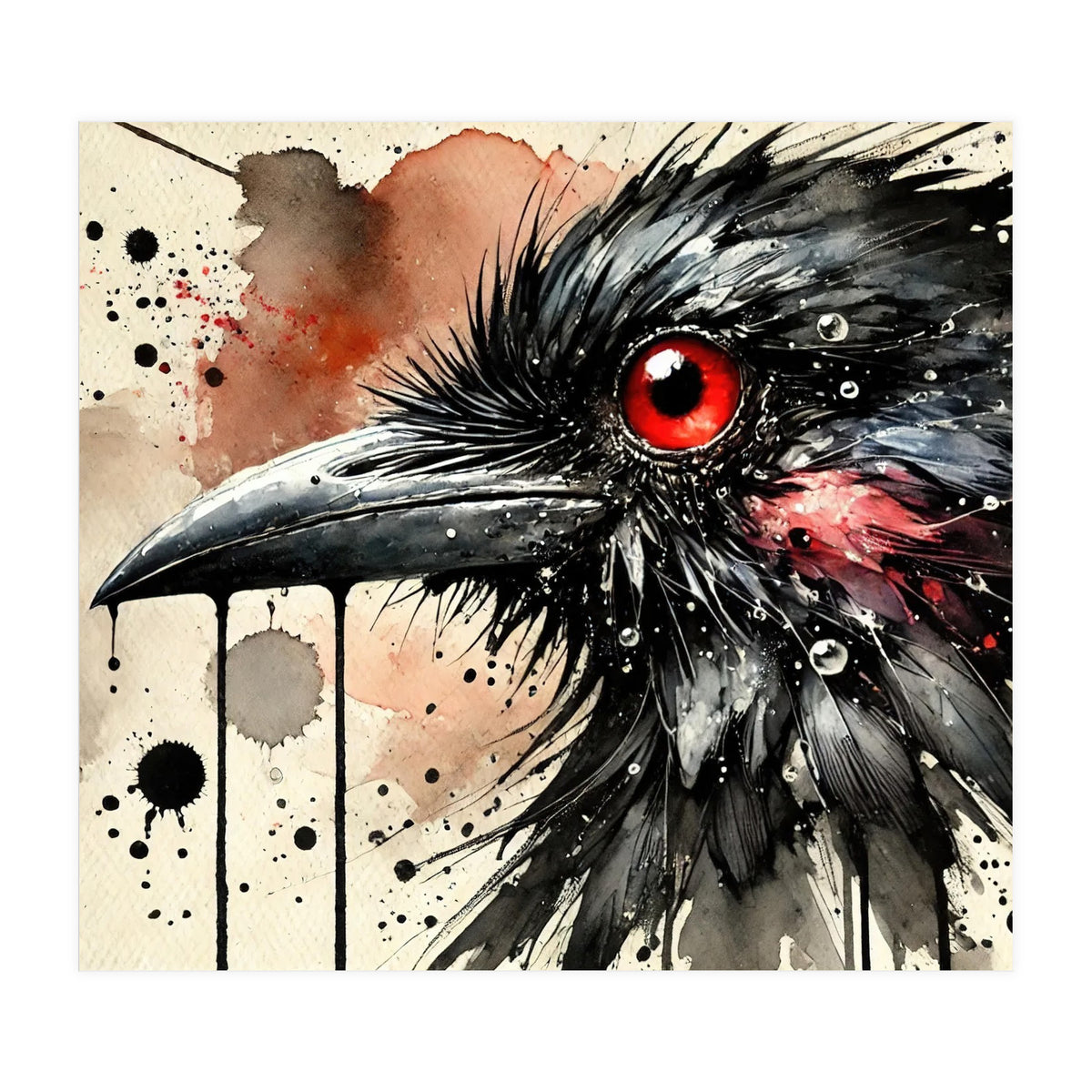 Dramatic Raven Portrait (Print Only)