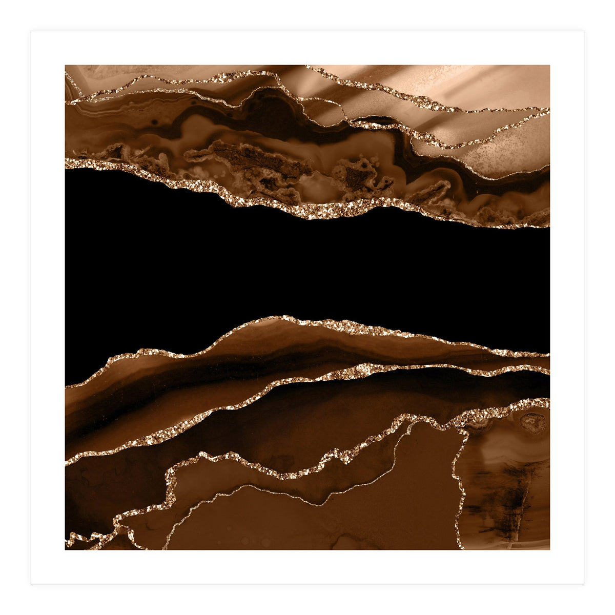 Brown & Gold Agate Texture 11 (Print Only)