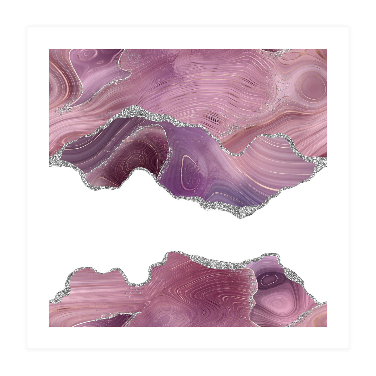 Mauve & Silver Agate Texture 07 (Print Only)