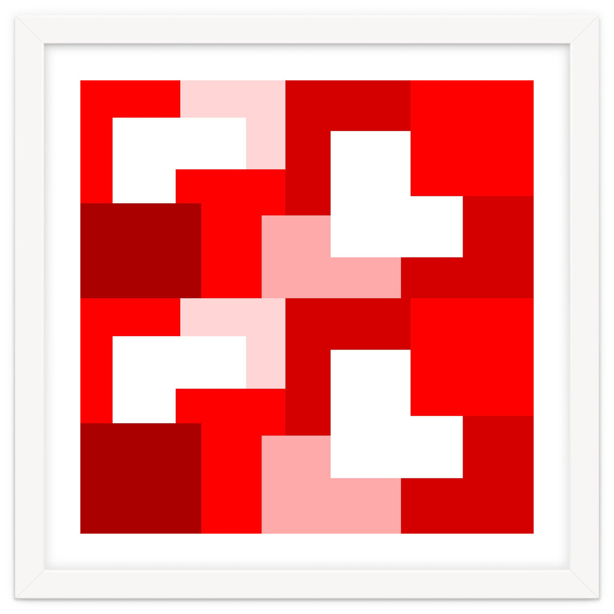 Red Abstract Square Tiles