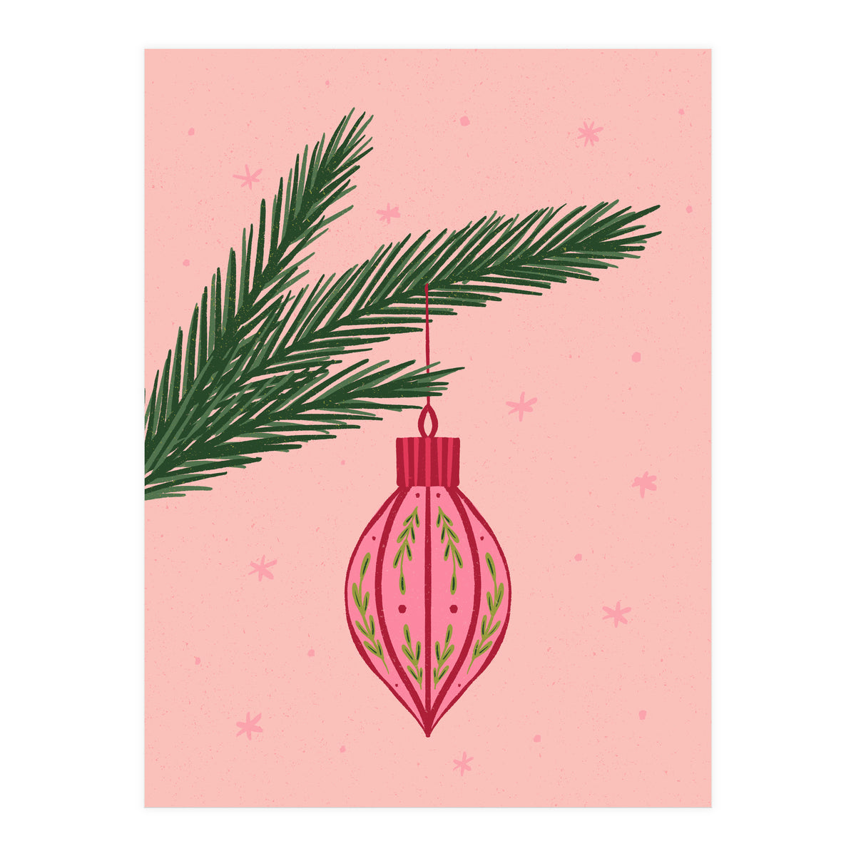 Christmas Globe with tree branch (Print Only)