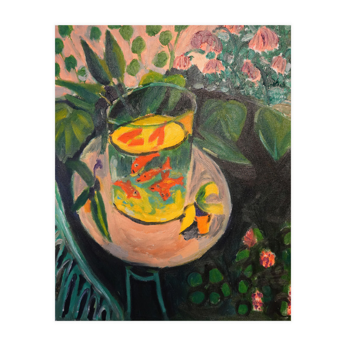 Still Life Fishes Oil Painting (Print Only)