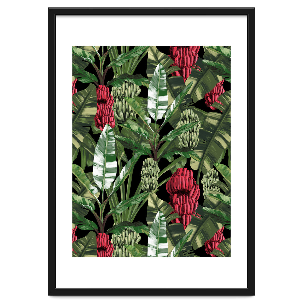 Banano Leaves Dark Jungle Red