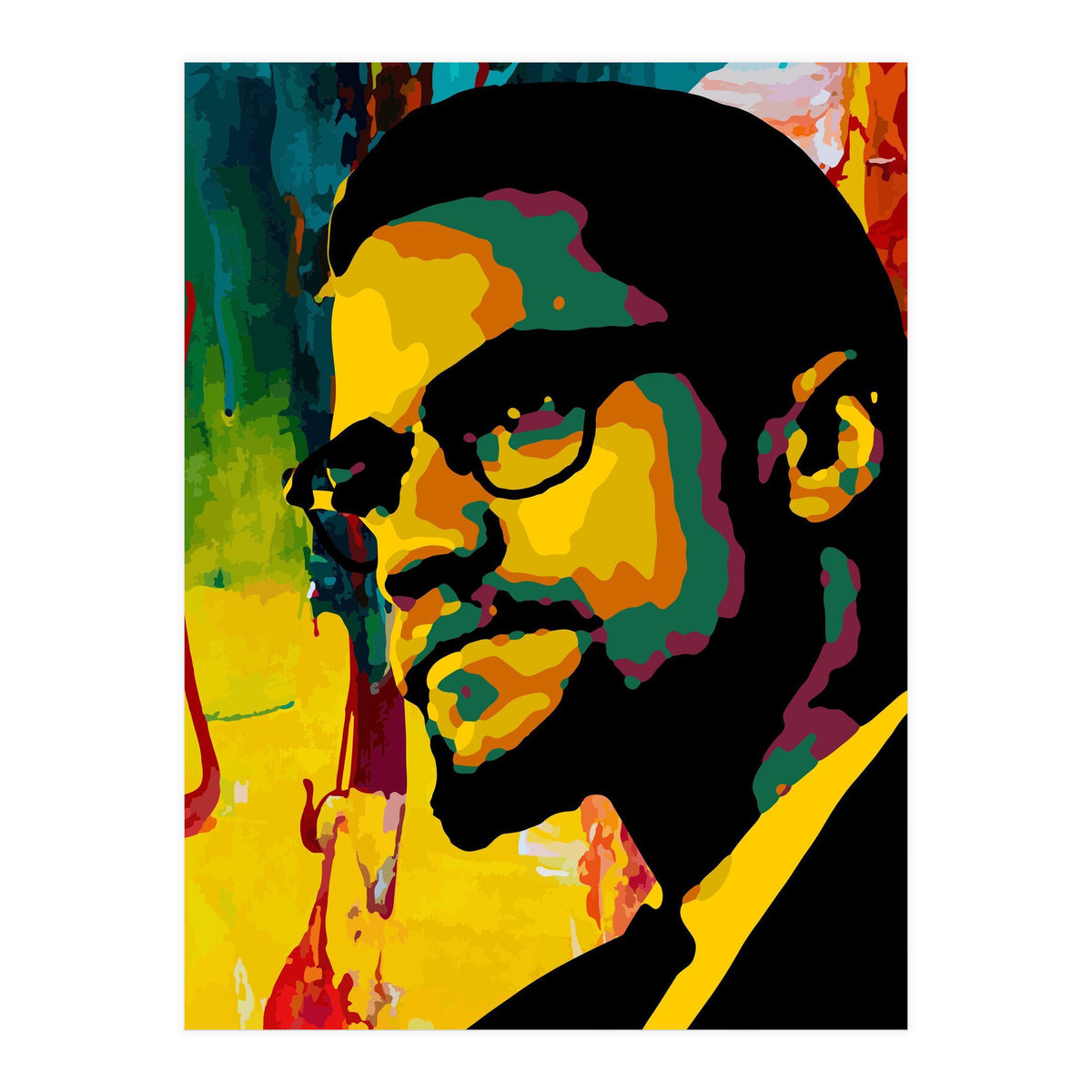 Malcolm X Colorful Abstract Art (Print Only)