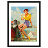 Pinup Girl On A Fence Showing A Love Letter thumbnail